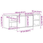 Mueble de TV madera de ingeniería envejecida 130x35x50 cm