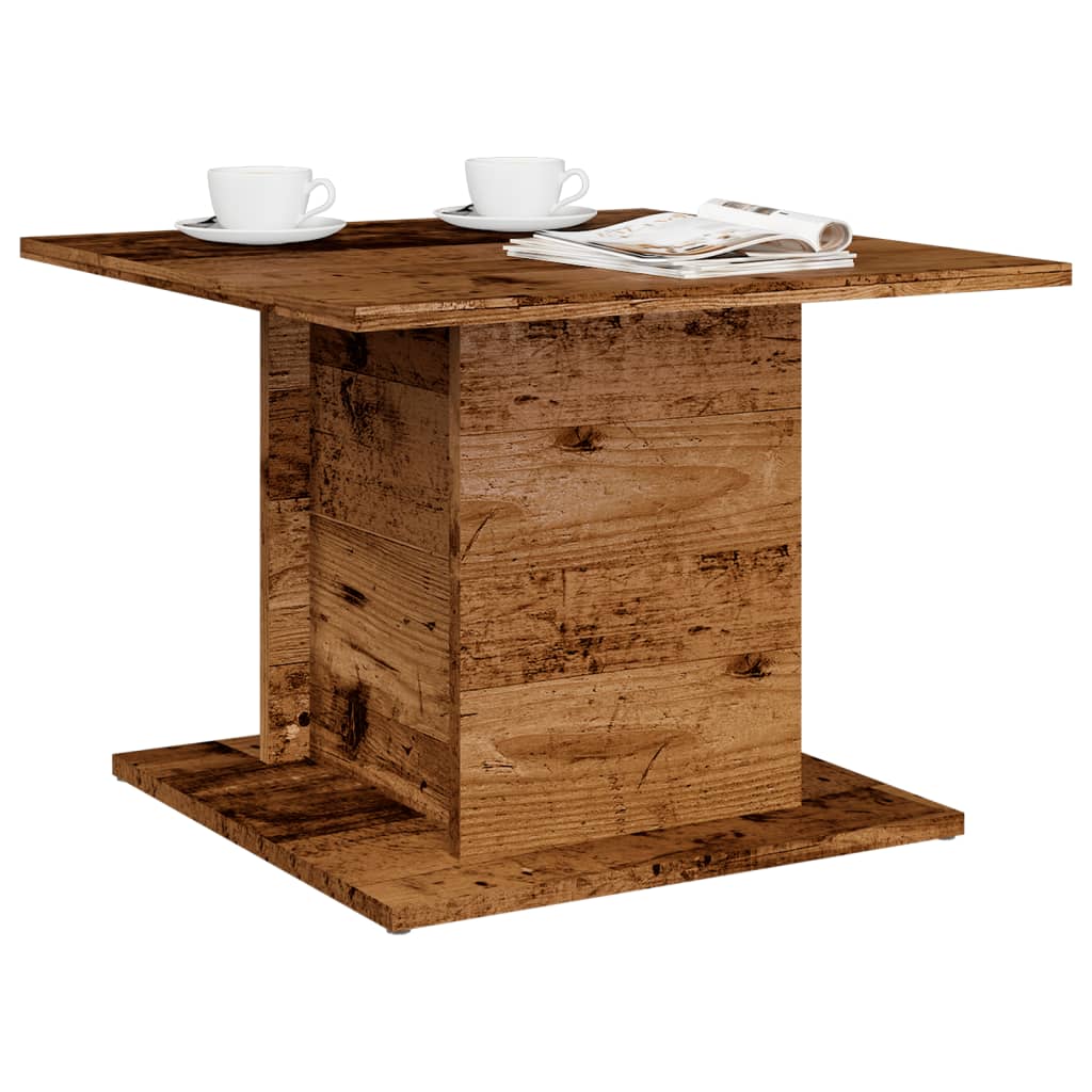 Mesa centro madera ingeniería y metal gris Sonoma 100x100x30 cm
