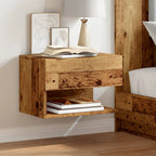 Mesita de noche de pared 2 uds color gris Sonoma