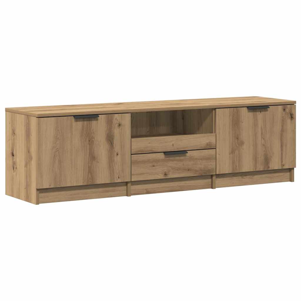 Mueble de TV roble artesanal 140x35x40 cm madera de ingeniería