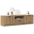 Mueble de TV roble artesanal 140x35x40 cm madera de ingeniería