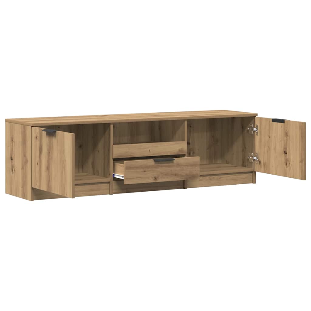 Mueble de TV roble artesanal 140x35x40 cm madera de ingeniería