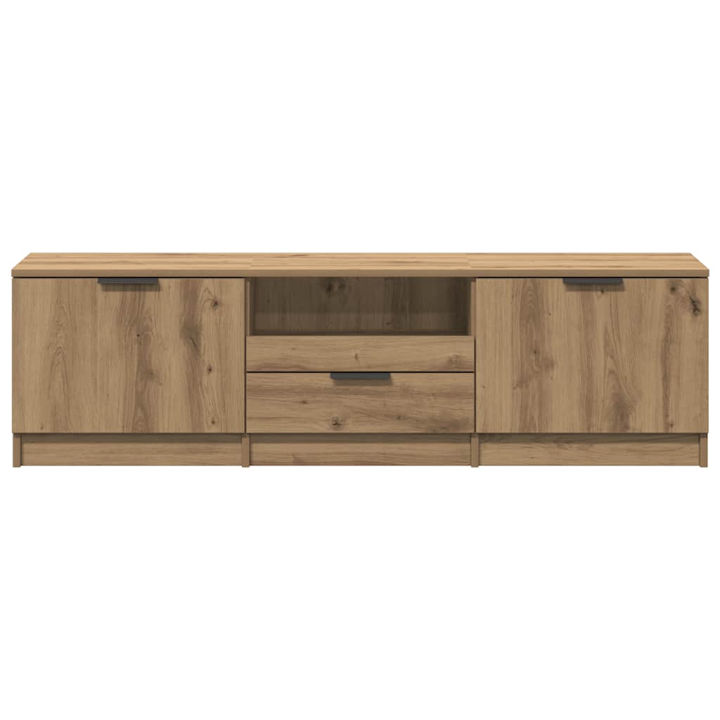 Mueble de TV roble artesanal 140x35x40 cm madera de ingeniería