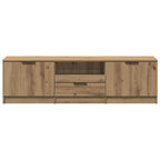 Mueble de TV roble artesanal 140x35x40 cm madera de ingeniería