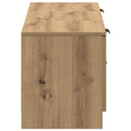 Mueble de TV roble artesanal 140x35x40 cm madera de ingeniería