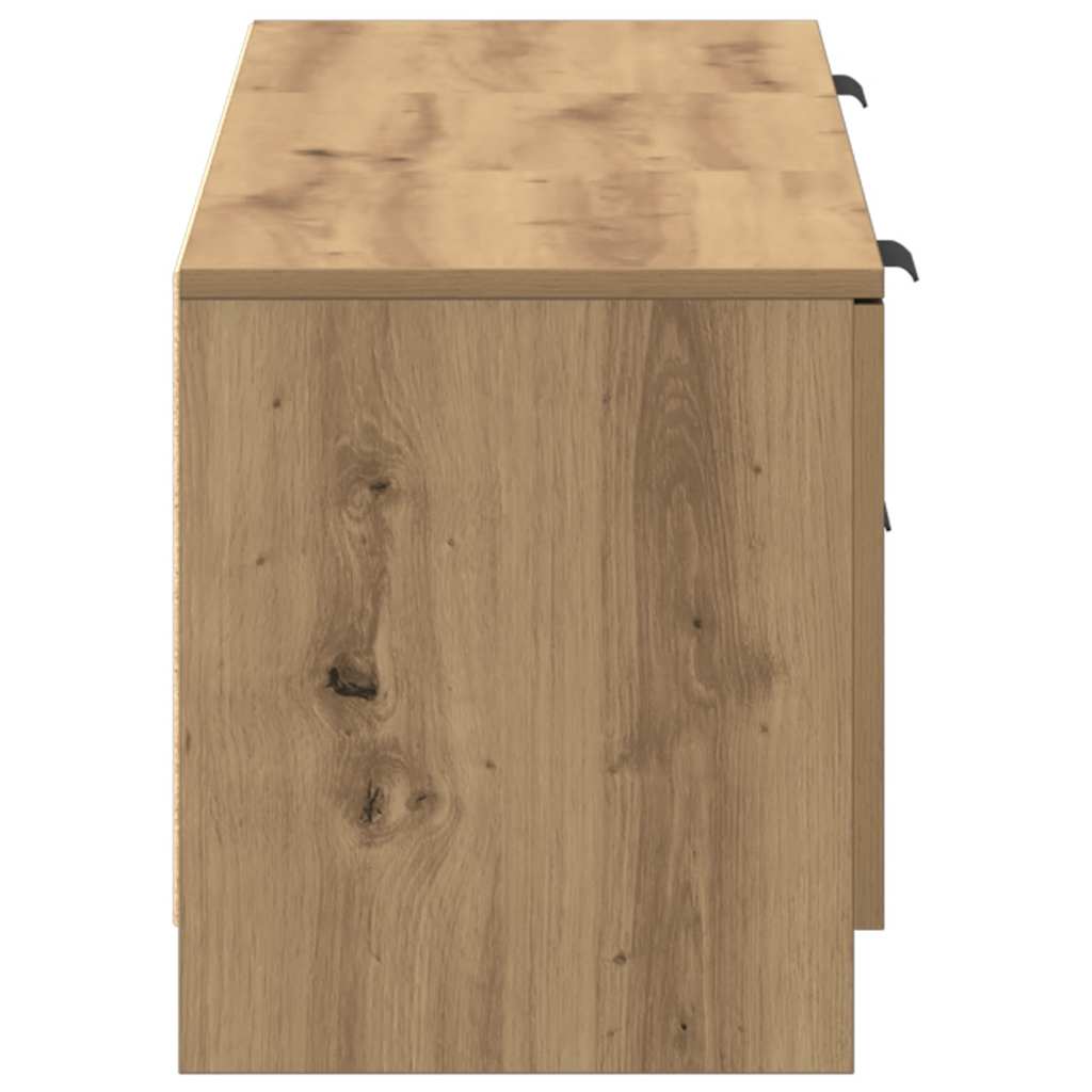 Mueble de TV roble artesanal 140x35x40 cm madera de ingeniería
