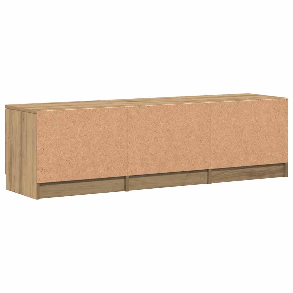 Mueble de TV roble artesanal 140x35x40 cm madera de ingeniería