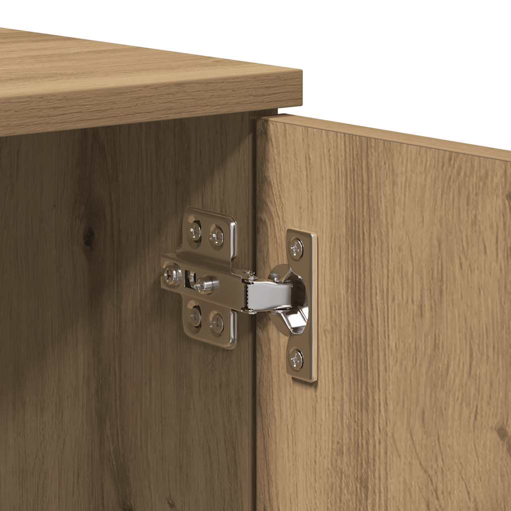 Mueble de TV roble artesanal 140x35x40 cm madera de ingeniería