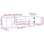 Mueble de TV roble artesanal 140x35x40 cm madera de ingeniería
