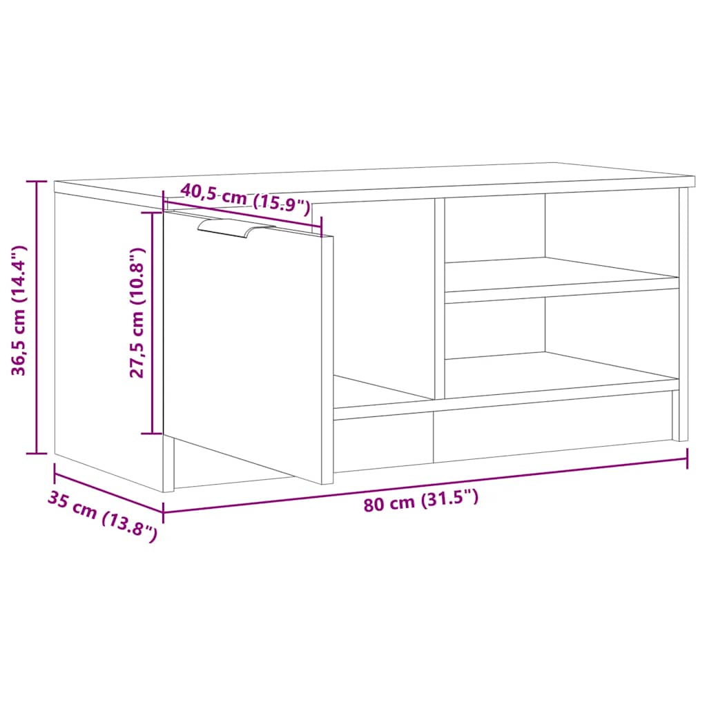 Muebles para TV 2 uds madera contrachapada envejecida