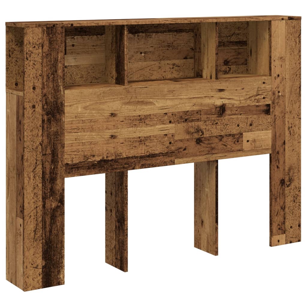 Cabecero armario madera ingeniería envejecida 140x18,5x102,5 cm