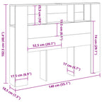 Cabecero armario madera ingeniería envejecida 140x18,5x102,5 cm