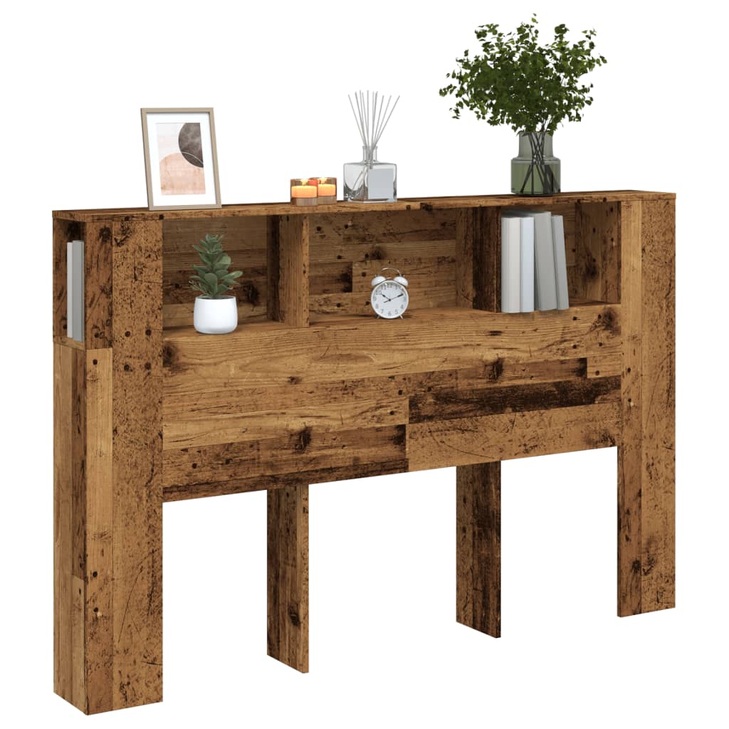 Cabecero armario madera ingeniería envejecida 140x18,5x102,5 cm