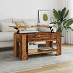 Mesa de centro madera contrachapada blanco 102x50,5x52,5x cm