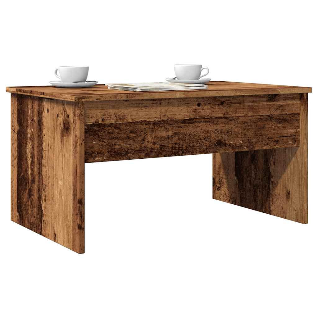 Mesa de centro madera contrachapada blanco 102x50,5x52,5x cm