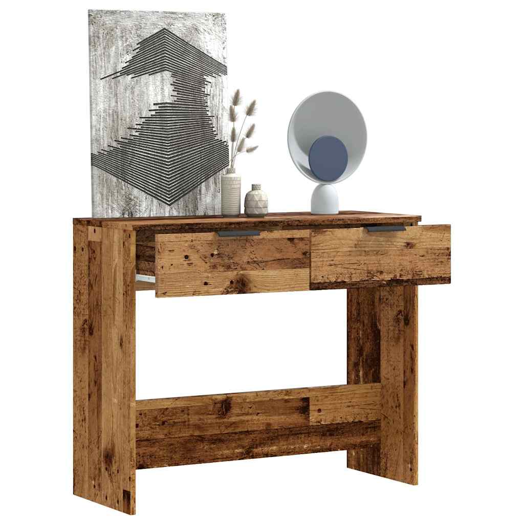 Mesa consola de madera contrachapada negro 90x35x80 cm