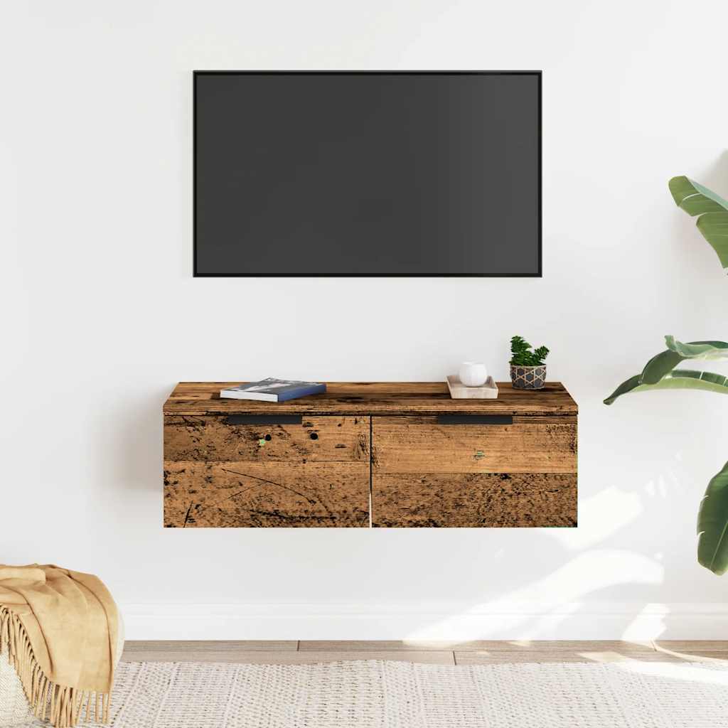 Armario de pared madera de ingeniería envejecida 68x30x20 cm