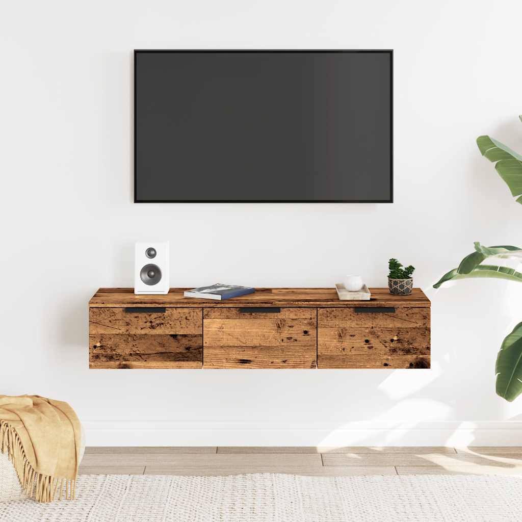 Armario de pared madera contrachapada madera vieja 102x30x20 cm