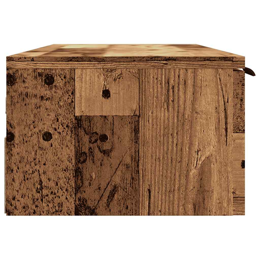 Armario de pared madera contrachapada madera vieja 102x30x20 cm