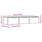 Armario de pared madera contrachapada madera vieja 102x30x20 cm