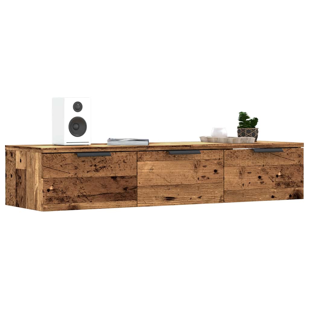 Armario de pared madera contrachapada madera vieja 102x30x20 cm