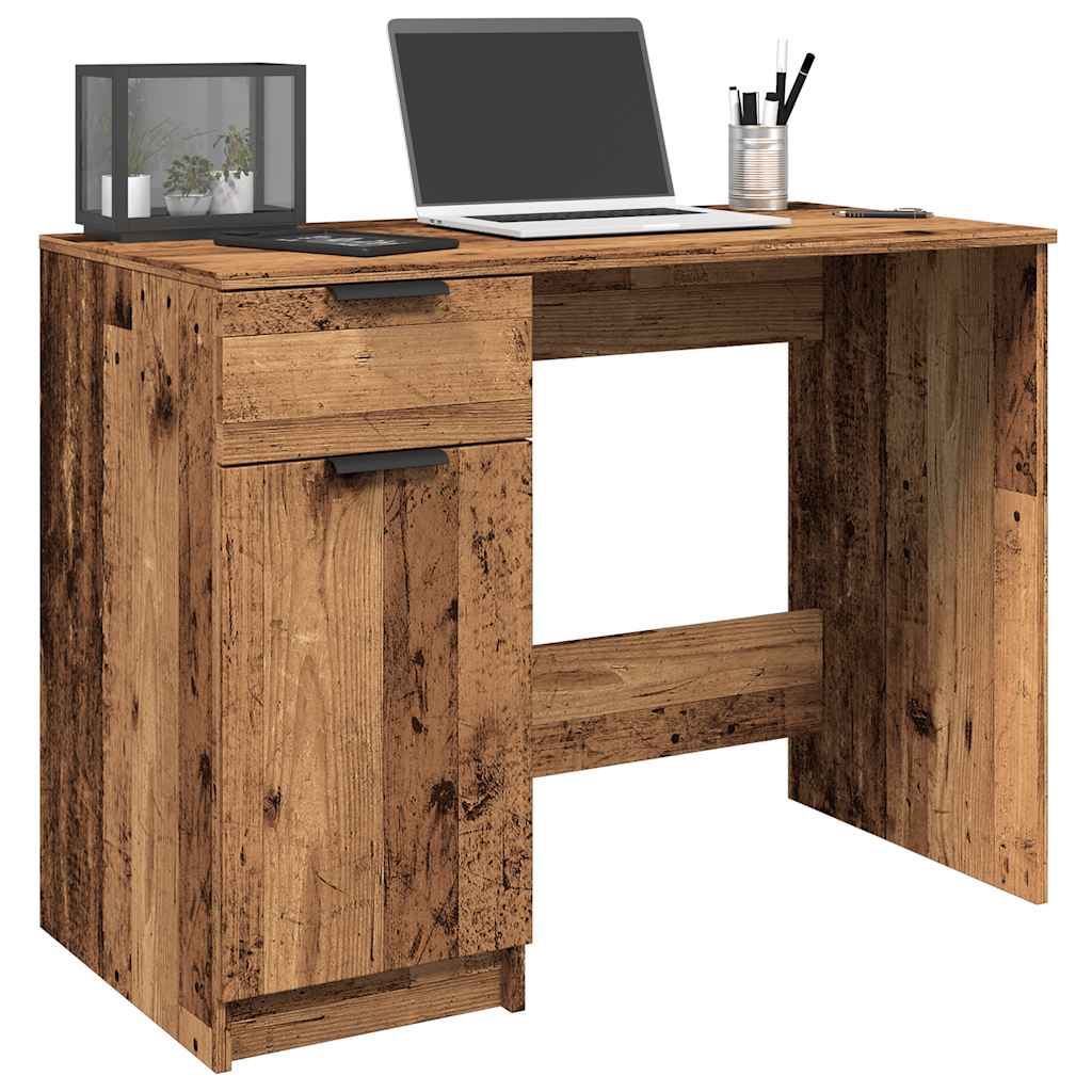 Escritorio de madera contrachapada blanco 100x50x75 cm