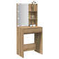 Tocador con LED roble marrón 86,5x35x136 cm
