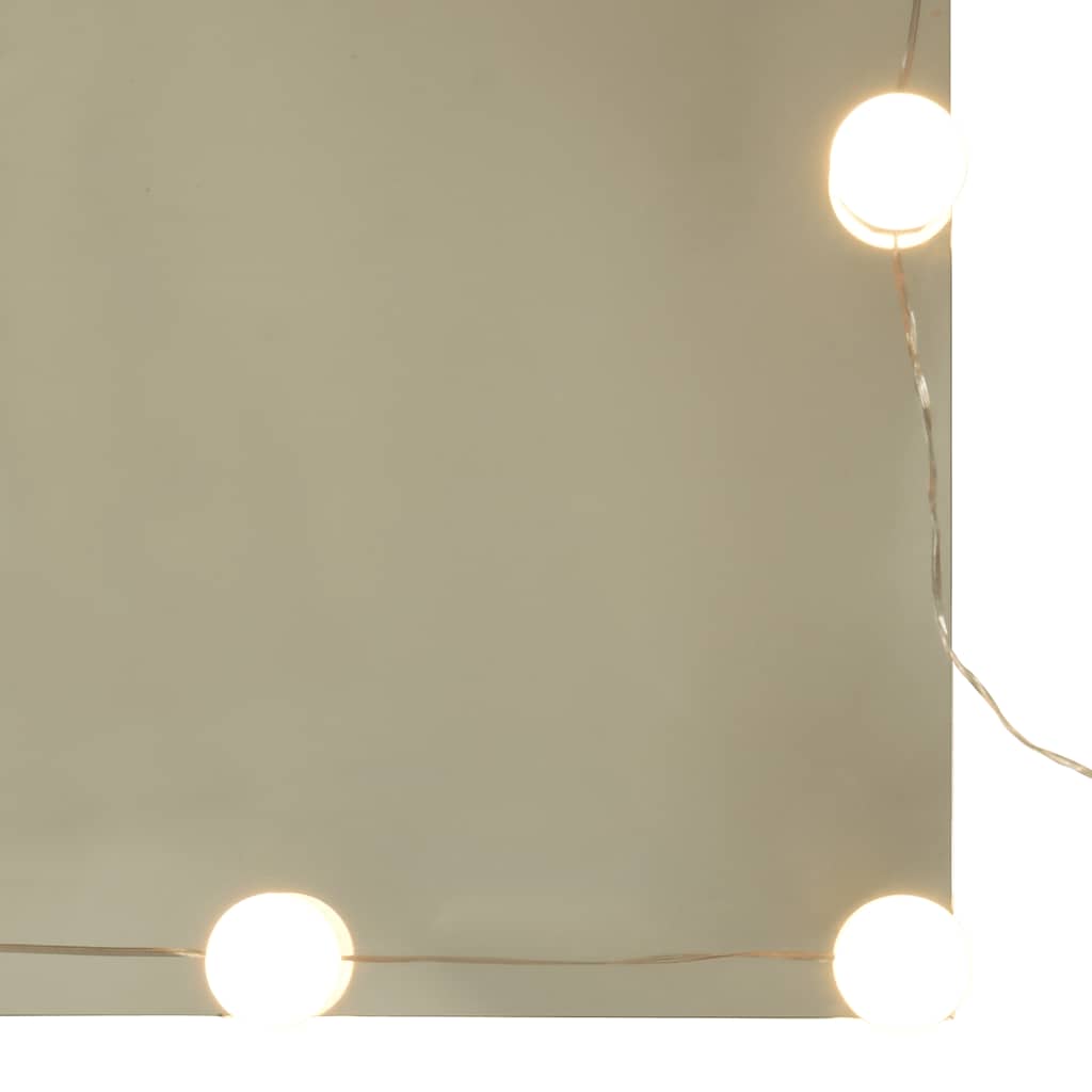 Mueble con espejo y LED madera vieja 70x16,5x60 cm