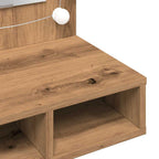 Armario con espejo y LED Roble Artesano 90x31,5x62 cm