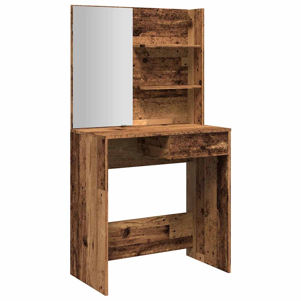 Tocador con espejo envejecida 74,5x40x141 cm