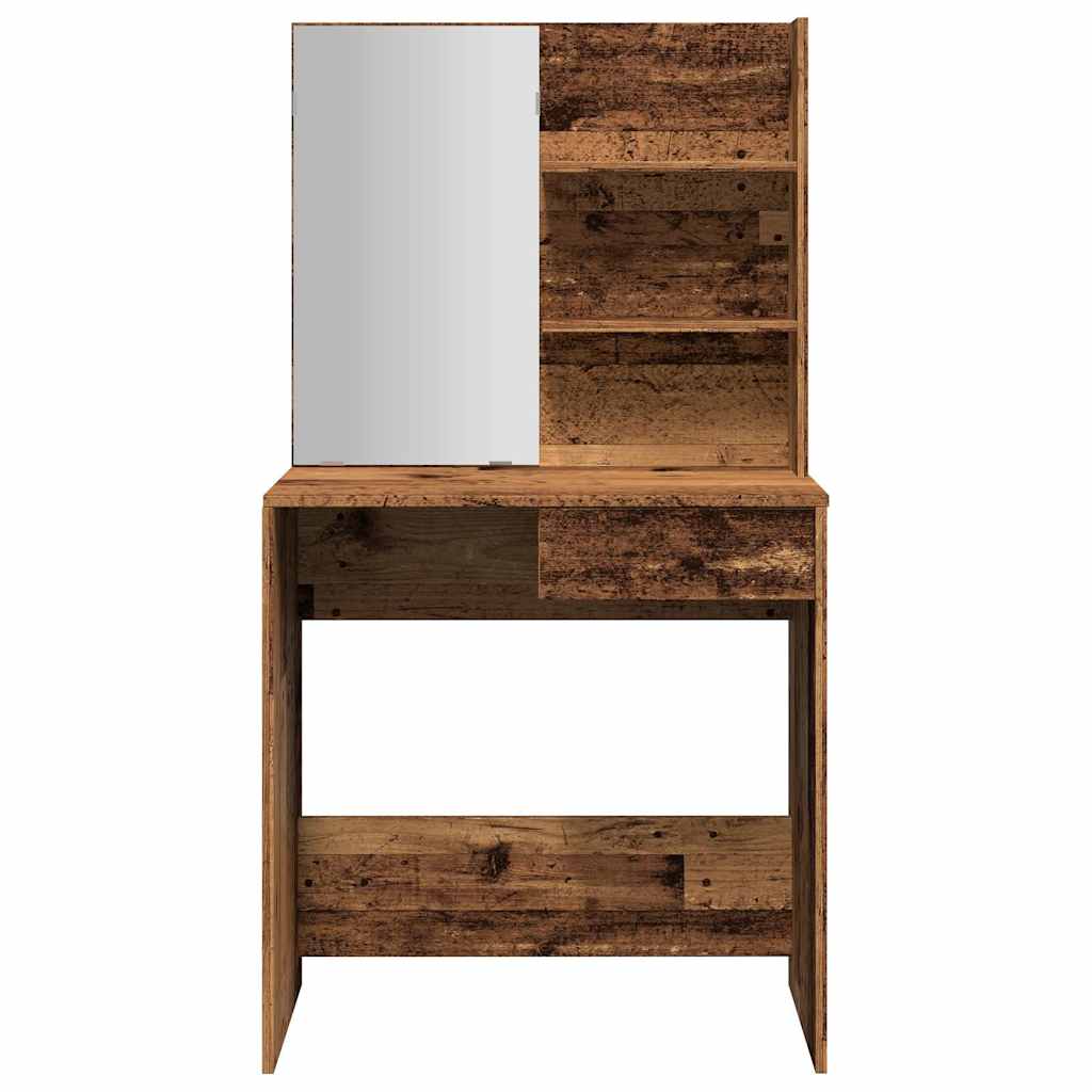 Tocador con espejo envejecida 74,5x40x141 cm