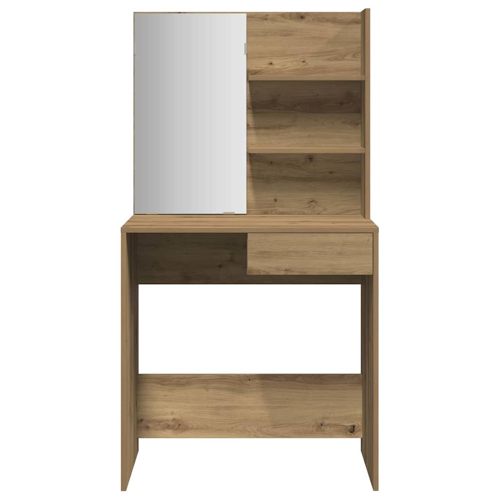 Tocador con espejo roble artisan 74,5x40x141 cm