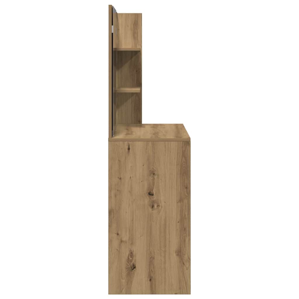 Tocador con espejo roble artisan 74,5x40x141 cm