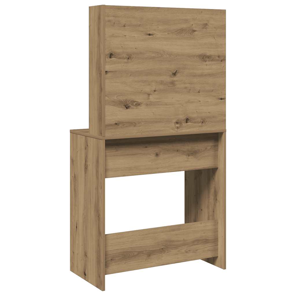 Tocador con espejo roble artisan 74,5x40x141 cm