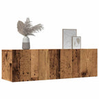 Muebles para TV de pared 2 uds madera envejecida 100x30x30 cm
