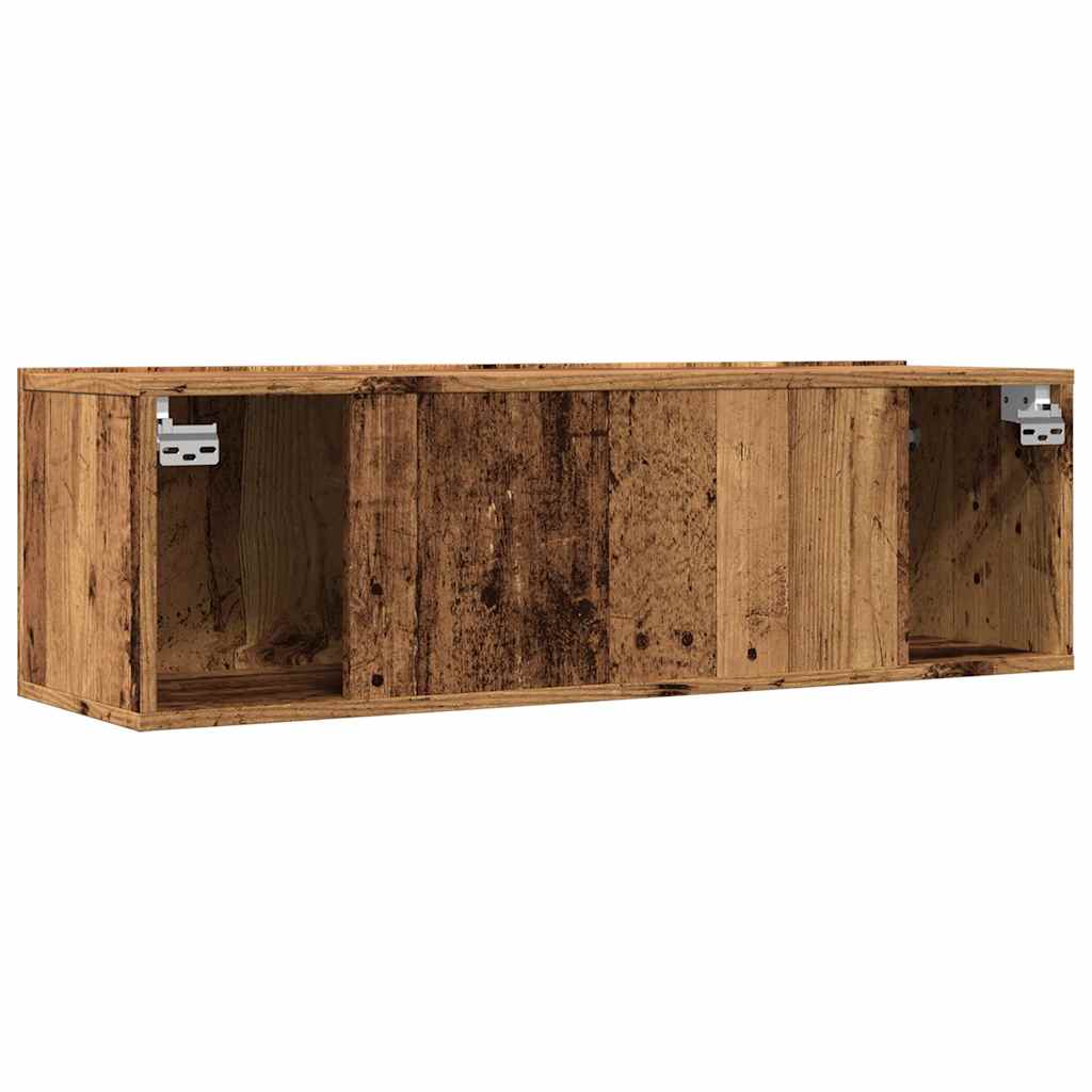 Muebles para TV de pared 2 uds madera envejecida 100x30x30 cm