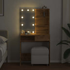 Tocador con luces LED roble artisan 74,5x40x141 cm