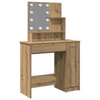Tocador con luces LED roble artisan 86,5x35x136 cm