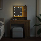 Tocador con luces LED roble artisan 86,5x35x136 cm
