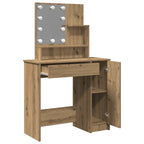Tocador con luces LED roble artisan 86,5x35x136 cm