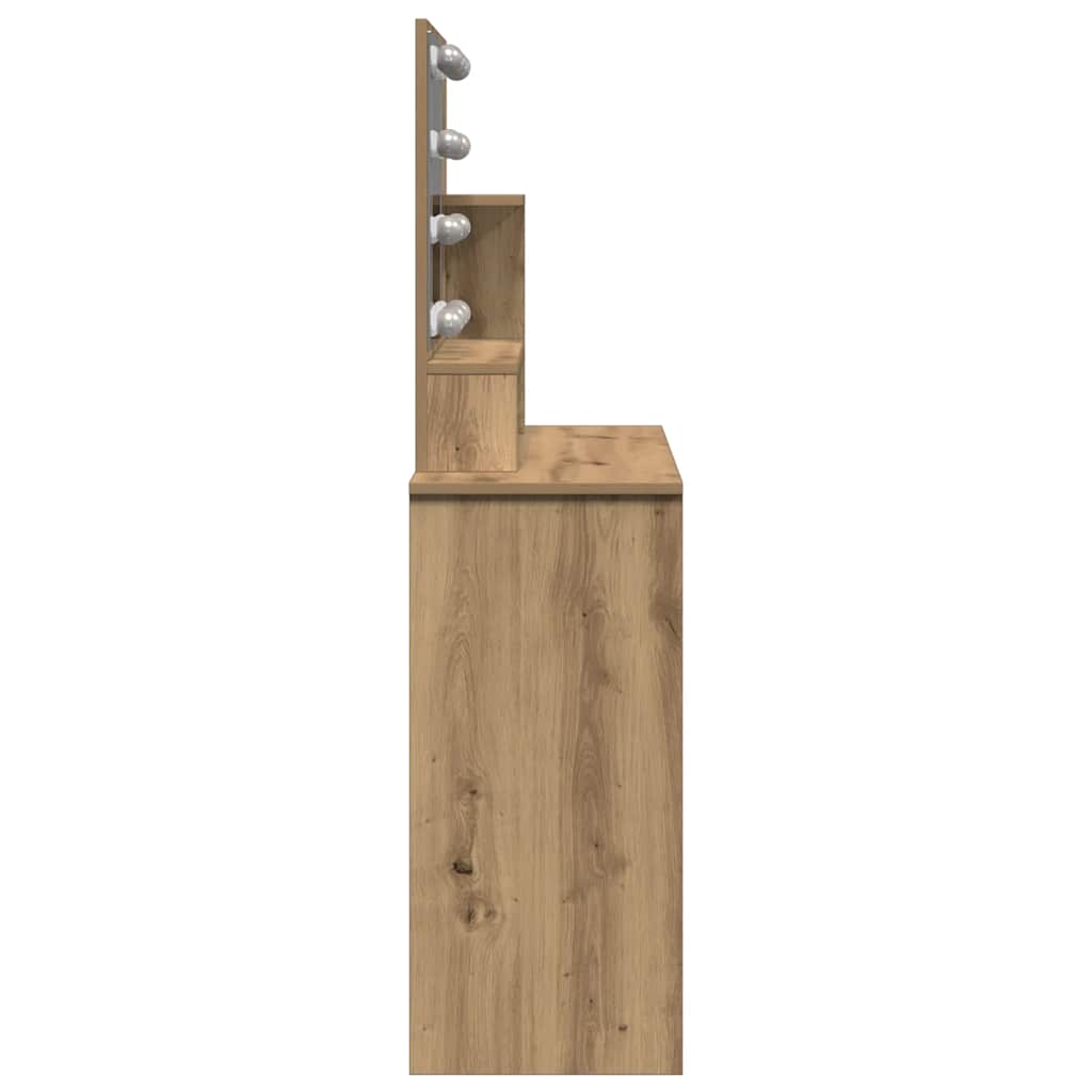 Tocador con luces LED roble artisan 86,5x35x136 cm