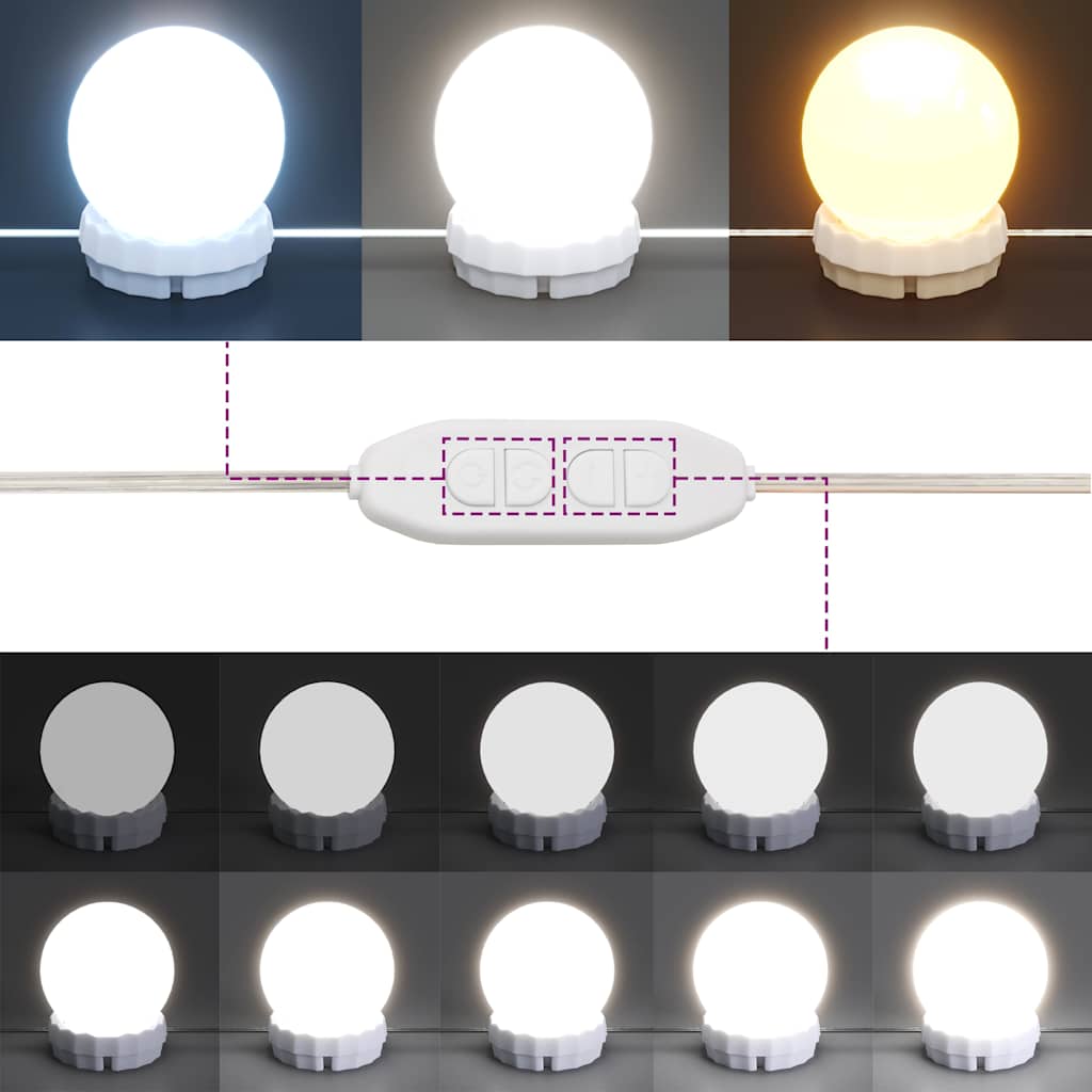Tocador con luces LED roble artisan 86,5x35x136 cm
