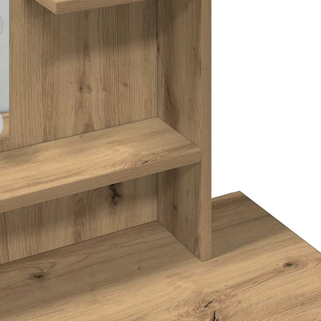 Tocador con luces LED roble artisan 86,5x35x136 cm
