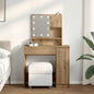 Tocador con luces LED roble artisan 86,5x35x136 cm
