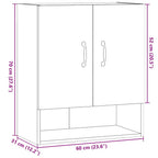 Armario de pared madera de ingeniería madera vieja 60x31x70 cm