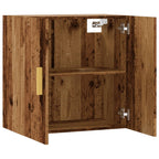 Armario pared madera ingeniería envejecida 60x31x60 cm