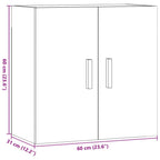 Armario pared madera ingeniería envejecida 60x31x60 cm