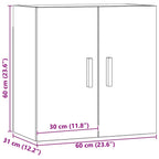 Armario de pared madera de ingeniería roble artisan 60x31x60 cm