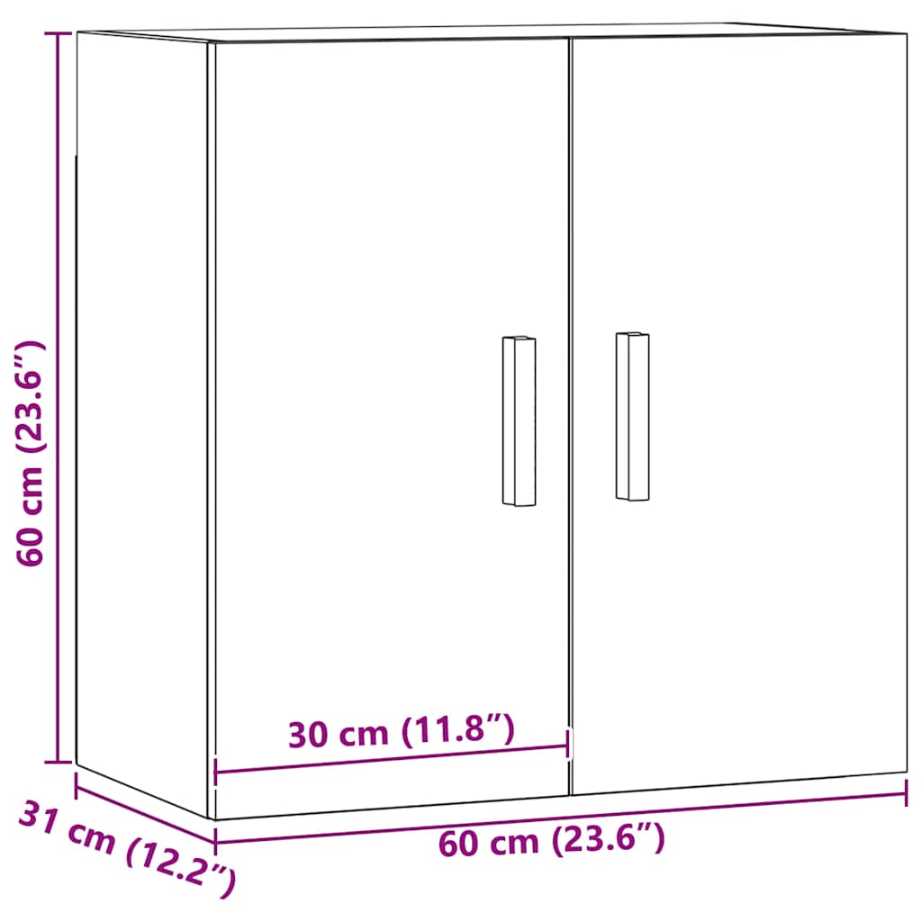 Armario de pared madera de ingeniería roble artisan 60x31x60 cm