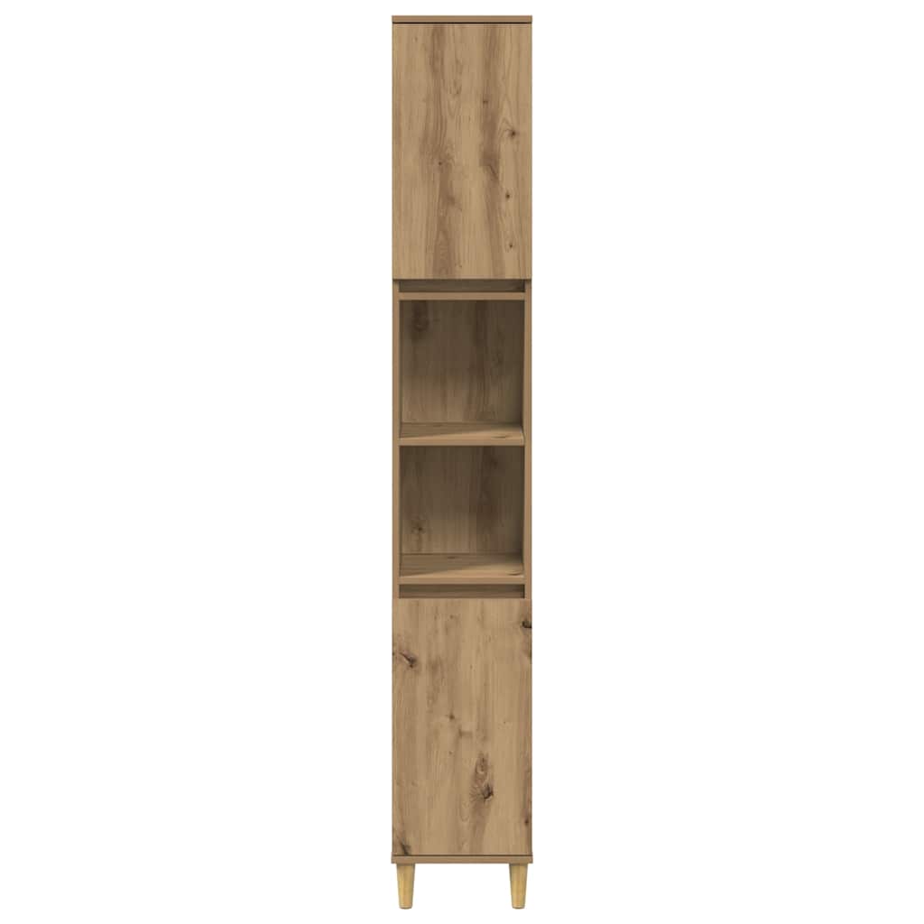 Armario de baño madera contrachapada roble artisan 30x30x190 cm